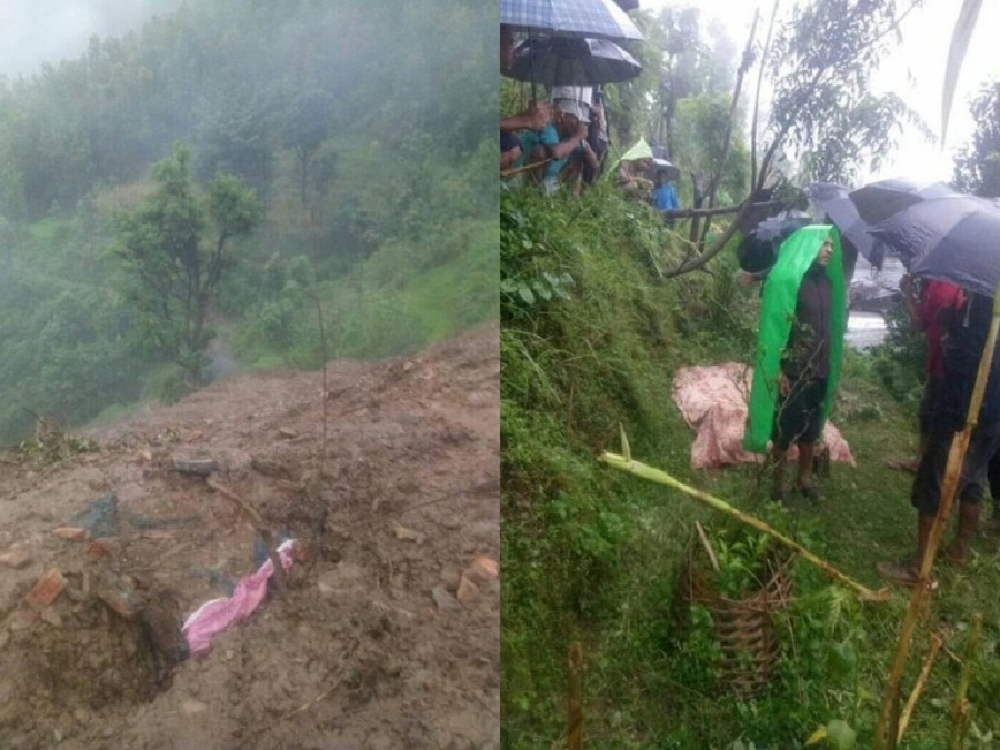 पाल्पाको रम्भामा पहिरो जादा ३ घर पुरिए, ६ जना बेपत्ता